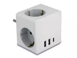 Maitinimo adapteris su kištuku Type F DeLOCK 11496 2 USB prievadai 5V 2.4A 3A