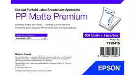 Lipnūs etiketės spausdintuvui Epson 7113415 — baltos, 20,3 × 30,5 cm, 500 vnt.