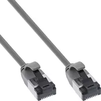 Pataisos laidas InLine Cat.8.1 U/FTP plonas, TPE halogeno neturintis, RJ-45–RJ-45, 0,25 m, pilkas