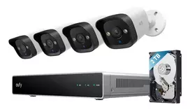 NVR vaizdo registratorius Eufy E40 — 8 kanalų 4K įvestis, 2 TB kietasis diskas (išplečiamas iki 16 TB), juoda/pilka/balta