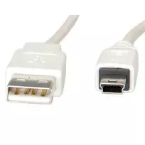 VALUE USB kabelis – USB (M) į Mini-USB, B tipo (M) – USB 2.0 – 80 cm – Baltas (11.99.8708)