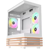 PC korpusas Micro Tower THERMALTAKE View 170 WS ARGB Snow — Micro ATX, baltas, 2x120 mm šone, 1x120 mm gale, maitinimo šaltinis apačioje, palaiko 2,5 colio/3,5 colio