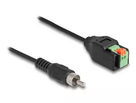 DeLOCK Laidas RCA kištukas į gnybtų bloką su mygtuku 15 cm