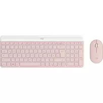 Belaidis klaviatūros ir pelės rinkinys Logitech Slim Wireless Combo MK470, QWERTY, rožinis (920-011314)