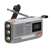 Nešiojamas sukamasis radijas Marmitek RESQ 100 — DAB/DAB+/FM, 3 W, LCD, USB‑C, 3,5 mm lizdas, šviesiai pilka