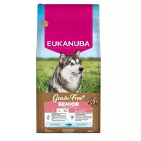 Sausas šunų ėdalas EUKANUBA EUK DOG SR LR GF OF 12 kg – Senjorams, be grūdų, žuvis, 12 kg, baltymai 25,5%, riebalai 12%