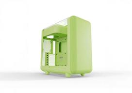 HYTE X50 Matcha Milk vidutinis bokštas — ATX/mATX/Mini-ITX, grūdintas stiklas, priekinė I/O