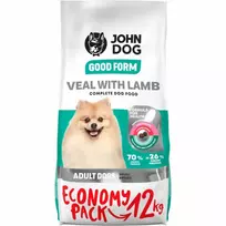 Sausas šunų ėdalas John Dog Good Form Adult Mini Veršiena su Aviena 12 kg