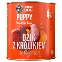 Sausas šunų ėdalas john dog PUMPKIN Puppy — 800 g, elniena (šernas ir triušis), be glitimo, jaunikliams/visų veislių