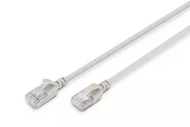 Slim patch cord DIGITUS CAT6A F-FTP, 7 m, pilka, RJ-45–RJ-45, 10Gbit/s