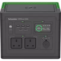 APC SE OffGrid Portable Power Station 500 – nešiojama elektrinė stotelė, 500 W, Li-Ion, LCD, 2x UK lizdai, 3x USB-A, 2x USB-C, 3x 12V, belaidis įkrovimas