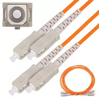 Skaidulinis optinis kabelis Extralink EX.3692 — FTTH OM2 SC-SC, 1 m, pilnas dupleksas, raudonas