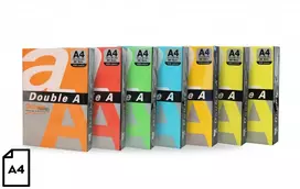 Spalvotas popierius Double A, 80g, A4, 100 lapų, Rainbow 5, 5 spalvos