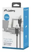 USB 2.0 kabelis LANBERG CA-USBA-15CU-0030-BK, USB A į USB B, 3 m, juodas