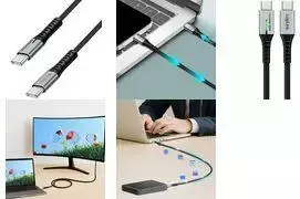 LogiLink USB 3.2 Gen2x2 Type-C laidas C/m su LED juodas CU0434 - Laidas - Skaitmeniniai/duomenys