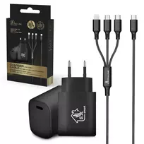 Extralink Smart Life SET03 3 viename laidas + įkroviklis, 12W, 120 cm / 20W PD3.0 5V/3A 9V/2,2A 12V 1,67A (Juoda)
