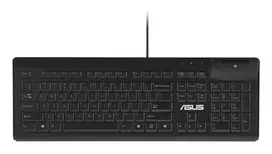 Pilno dydžio laidas klaviatūra ASUS KU100 juoda, Estijos išdėstymas, USB Type-A, 2 m laidas