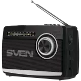 Nešiojamas garsiakalbis SVEN SRP-155, juodas (3W, Bluetooth, FM/AM/SW, USB, microSD, žibintuvėlis, baterija)