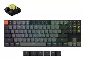 Mechaninė 80% klaviatūra Keychron K1X-B4 – USB + Bluetooth, QWERTY anglų, 87 klavišų, RGB apšvietimas, Pilka