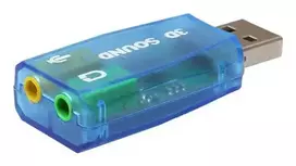 USB išorinė garso kortelė Gembird Virtus2 — USB sąsaja, 3,5 mm ausinėms, mėlyna permatoma