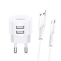 Įkroviklis usams XTXLOGT18MC05 2x USB 2.1A microUSB Baltas AC/DC