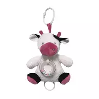 Muzikinė dėžutė TULILO karvutė, balta-bordo spalva, 18 cm