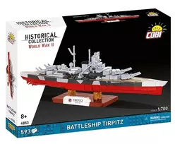 Konstruktorius Cobi Battleship Tirpitz – 593 detalės, mastelio modelis su demonstravimo stovu