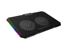FURY GUNBAI G3 aušinimo padėklas nešiojamam kompiuteriui 14.1–17.3 col., 2 ventiliatoriai, RGB apšvietimas, 2× USB