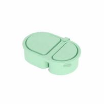 Food Grade Silicone Lunch Box Leak-proof Double Compartment Snack Containers Solid Color Reusable Divided Fresh-Keeping Box žalia