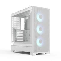 Fractal Design Pop 2 Air White TG RGB Midi Tower kompiuterio korpusas – ATX/Micro‑ATX/Mini‑ITX, grūdintas stiklas, 3x120 mm priekiniai ventiliatoriai