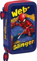 Pieštukinė Kids Euroswan su 2 užtrauktukais ir priedais Spiderman raudonai mėlyna