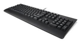 Laidinė pilno dydžio USB klaviatūra Lenovo 4Y41R64588 — JAV anglų, 104 klavišai, plunger jungiklis, 2 m laidas, Juoda