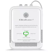 Dujų nuotėkio detektorius QOLTEC 52652 – propano/butano (LPG) jutiklis, 85 dB signalas, LED indikatorius