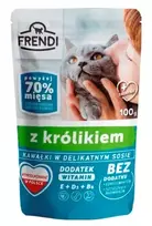 Šlapias kačių ėdalas Frendi gabaliukai padaže su triušiena – 100 g pakelis