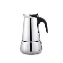 Moka puodas Maestro MR-1660-9, viryklės kavos virimo aparatas 6 puodeliams, juodas