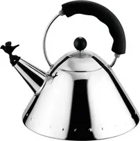 Alessi 9093 B virdulys su rankena, nerūdijantis plienas, paukščio formos švilpukas iš juodo PA