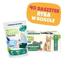 ANIMAL ISLAND baltos žuvies sultinyje kačių ėdalas mono-pakas 40x85g