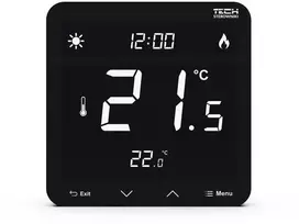 Laidinis dviejų būsenų kambario termostatas ST-297z v3 Tech Controllers – įleidžiamas, juodas