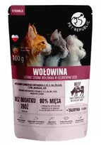 Šlapias kačių ėdalas maišelyje PetRepublic STERIL 100 g – filė su jautiena, sterilizuotoms suaugusioms katėms
