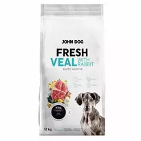 Sausas šuniukų ėdalas john dog Junior Fresh Veal with Rabbit 12 kg