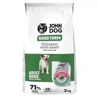 Sausas šunų maistas john dog GOOD FORM SMALL BREEDS, vištiena ir jautiena, 3 kg