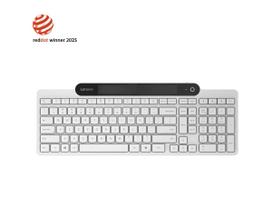 Belaidė Bluetooth klaviatūra Lenovo 800 – JAV anglų išdėstymas, savaiminio įkrovimo, balta