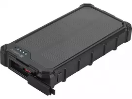 Sandberg Solar Powerbank CampLED 10000, 10000 mAh, nešiojamas saulės energijos bankas su LED lempa, juodas