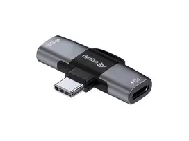 Adapteris USB-C OTG 2-in-1 EQUIP 133479 — 100W PD, 10Gbps, 1x USB-C į 2x USB-C, pilkas