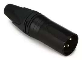 3-polių vyriškas XLR kabelio jungtis EQUIP 147930, juoda, 3 kontaktai, 19×19 mm, 28,8 g