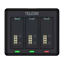 Įkroviklis 3 baterijoms Telesin S0-BCG-12-TGP, skirtas GoPro HERO 13 – 3 lizdų USB įkroviklis