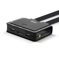 Lindy 2 prievadų DisplayPort 1.2, USB Type C, USB 2.0 ir garso KVM jungiklis