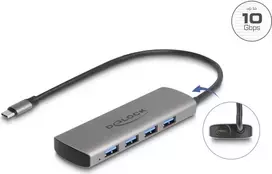 USB Hub DeLOCK 64293 Type-C 10000Mbit/s Pilka