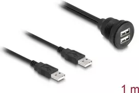 DeLOCK USB 2.0 kabelis 2 x USB Type-A kištukas į 2 x USB Type-A lizdas 1 m juodas