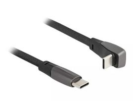 DeLOCK USB 2.0 plokščias juostinis kabelis USB Type-C kištukas į kištuką PD 3.0 60W 1m juodas